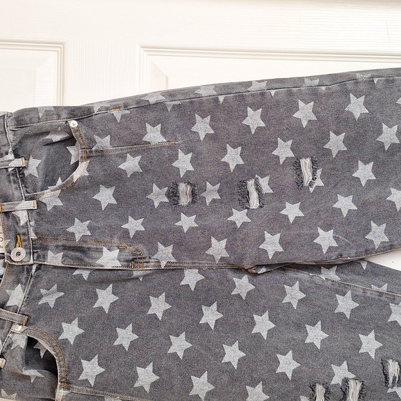 POL Star Print Distressed baggy jeans Jogger  Women Small - Picture 8 of 10